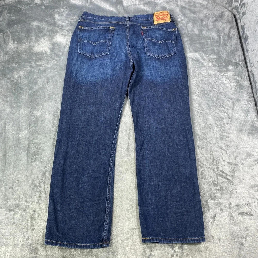Levis 514 Jeans Mens Fits 36x29 Straight Fit Dark Wash Indigo Denim Fade Classic